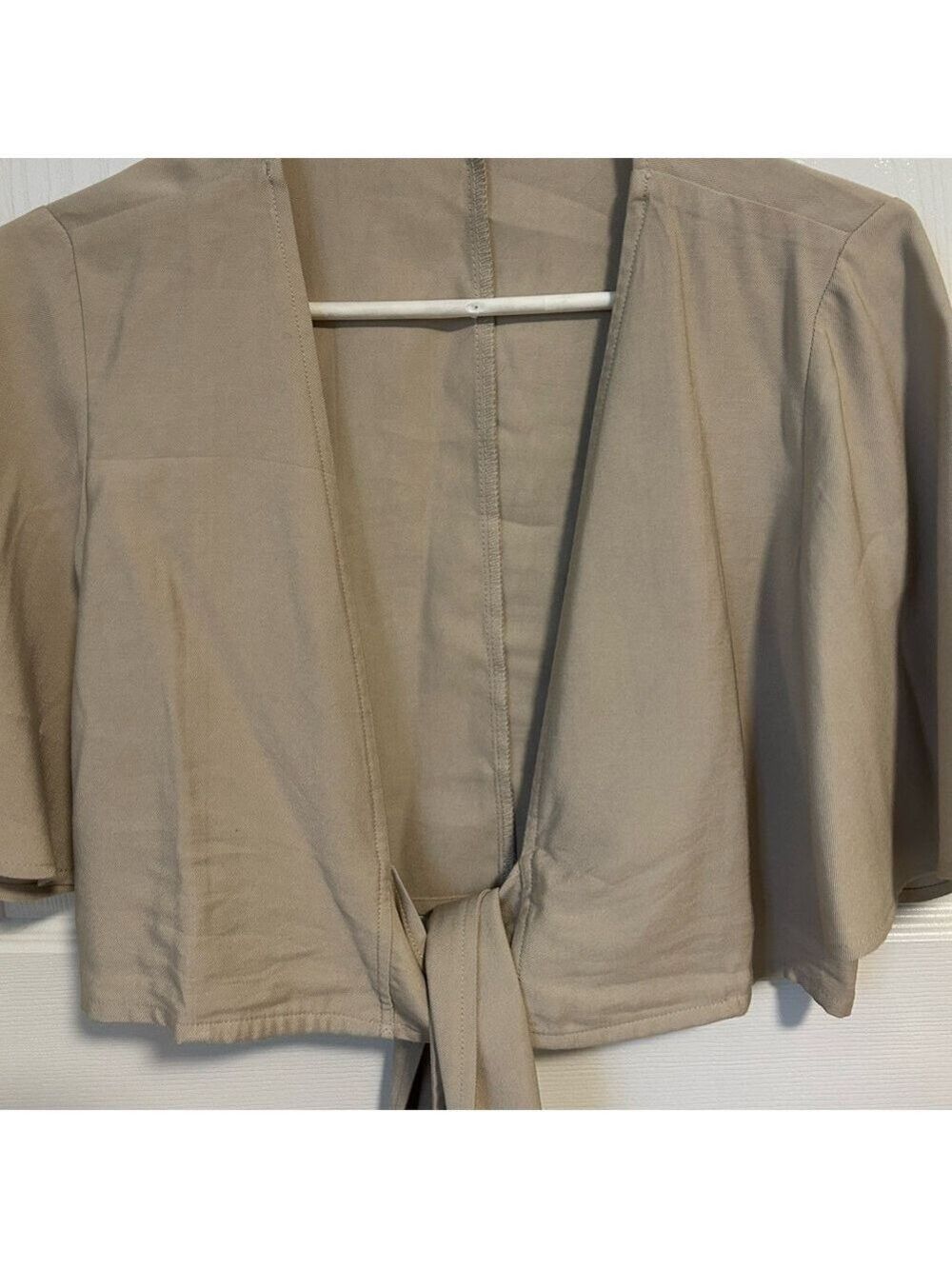 Coco & Yves Front Tie Women's Top, Size Small, Colour Khaki Beige. - Picture 3 of 8